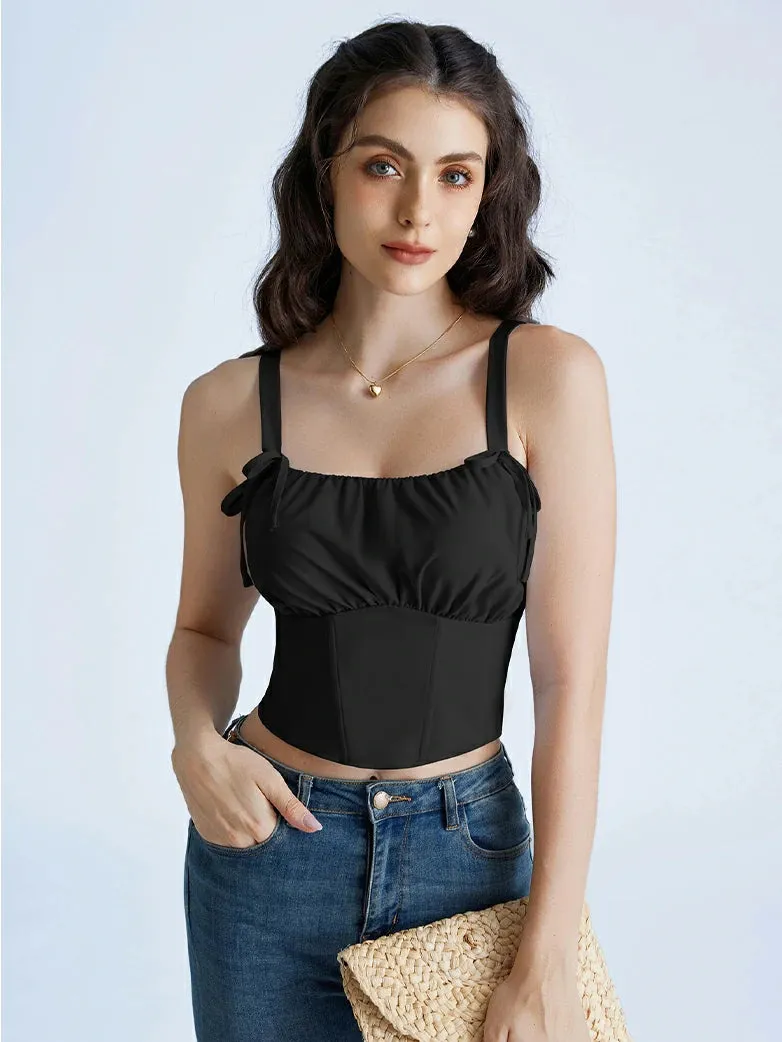 2025 Women Spring Suspender Tops with Bow