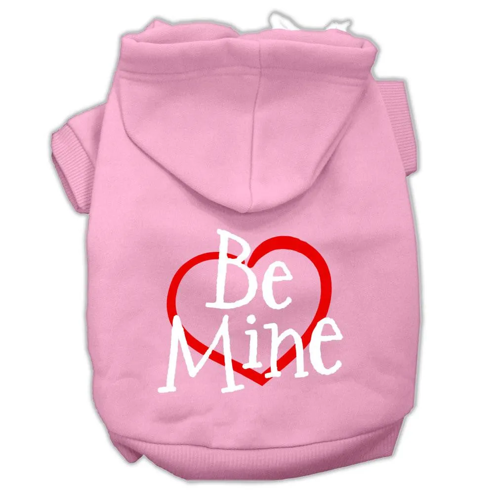 Be Mine Screen Print Pet Hoodies Light Pink Size Med (12)