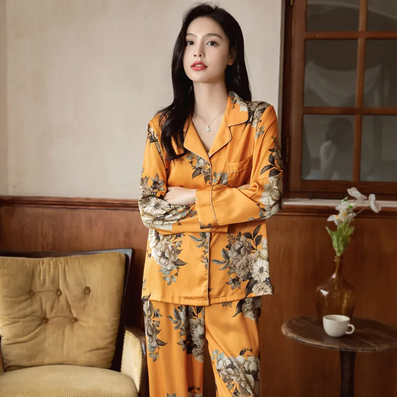 Beautiful Orange Earth Floral Pajamas