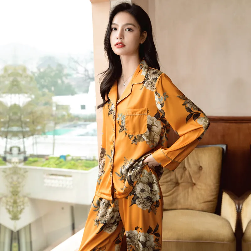 Beautiful Orange Earth Floral Pajamas