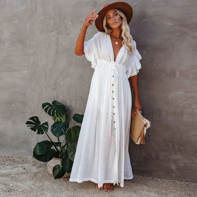 Bikini Beach Cover up Tunics for Beach Long Kaftan Bikini Cover up Robe de Plage Sarong Beach Swimsuit cover-ups