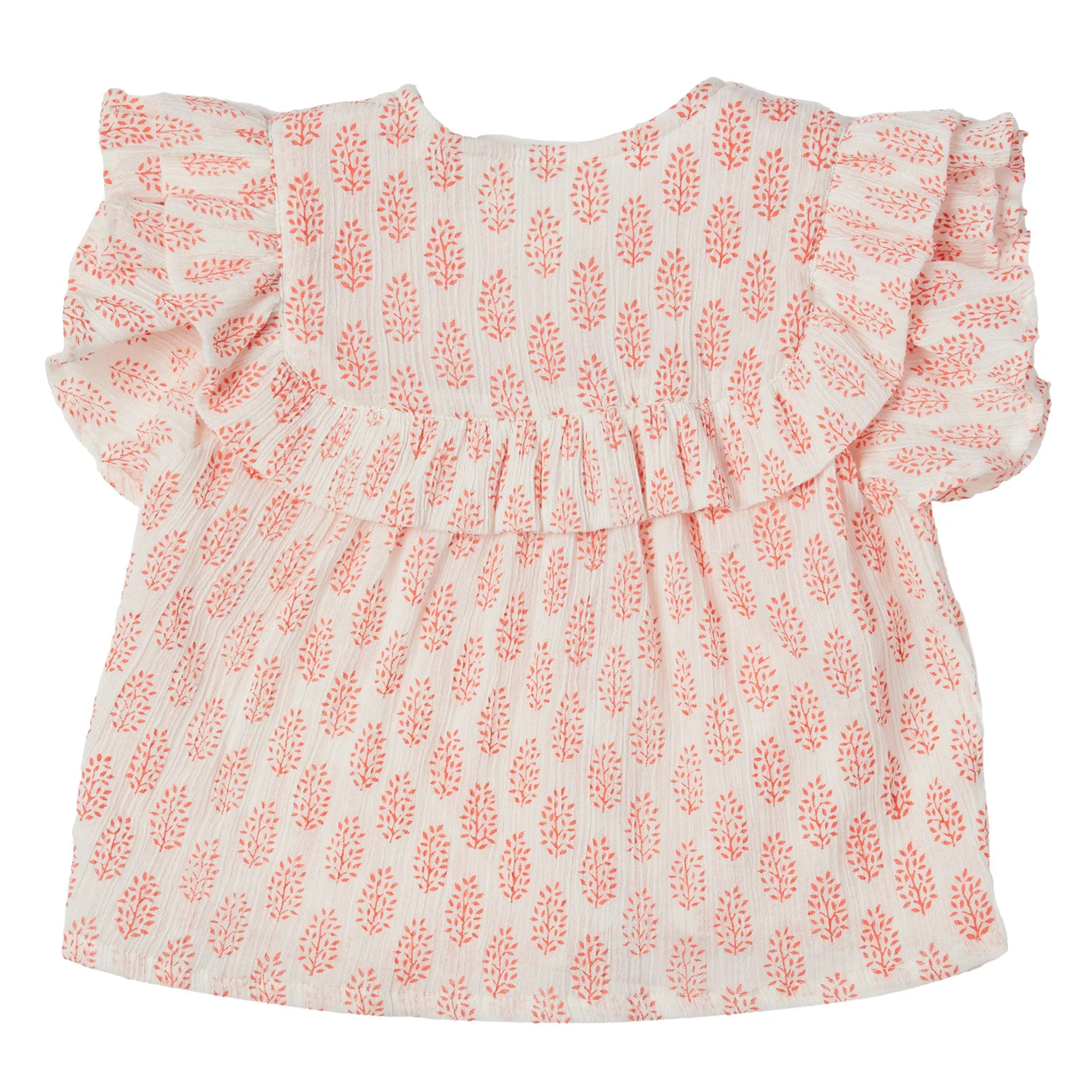 Bonheur du Jour Paris Chloe Baby   Girl Blouse Blanc/Orange