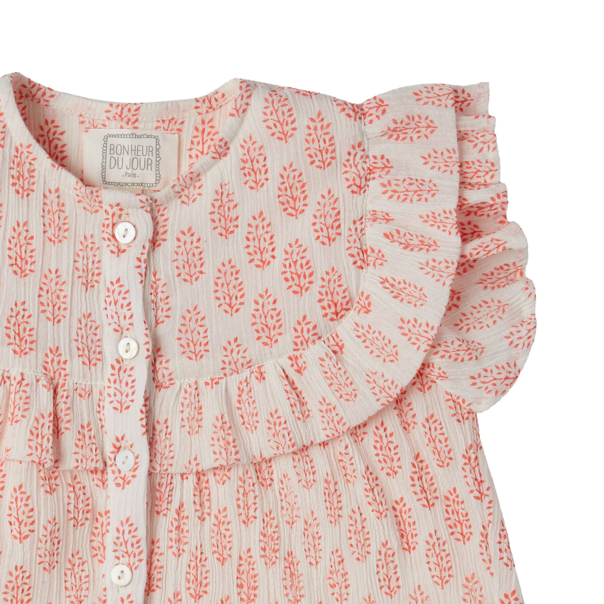 Bonheur du Jour Paris Chloe Baby   Girl Blouse Blanc/Orange