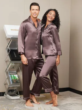 Couple Pure Silk Pajama Sets Total 4Pcs