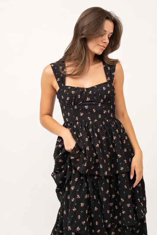 Darling Black Floral Dress