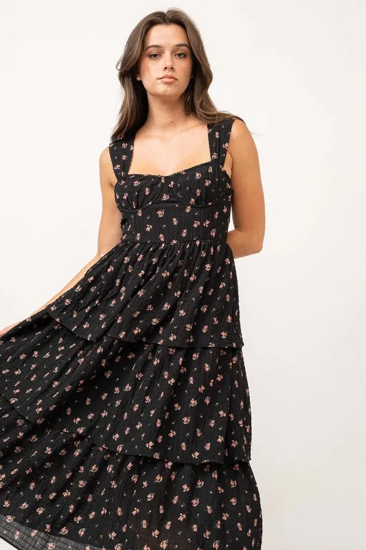 Darling Black Floral Dress