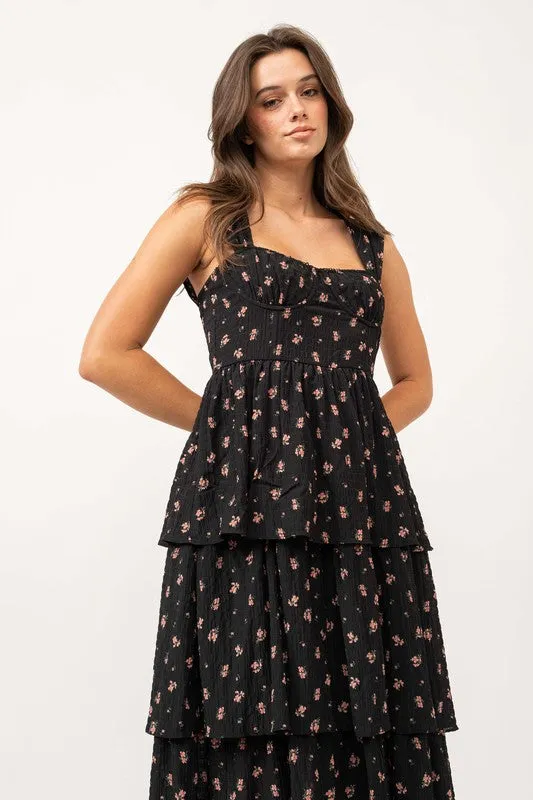 Darling Black Floral Dress