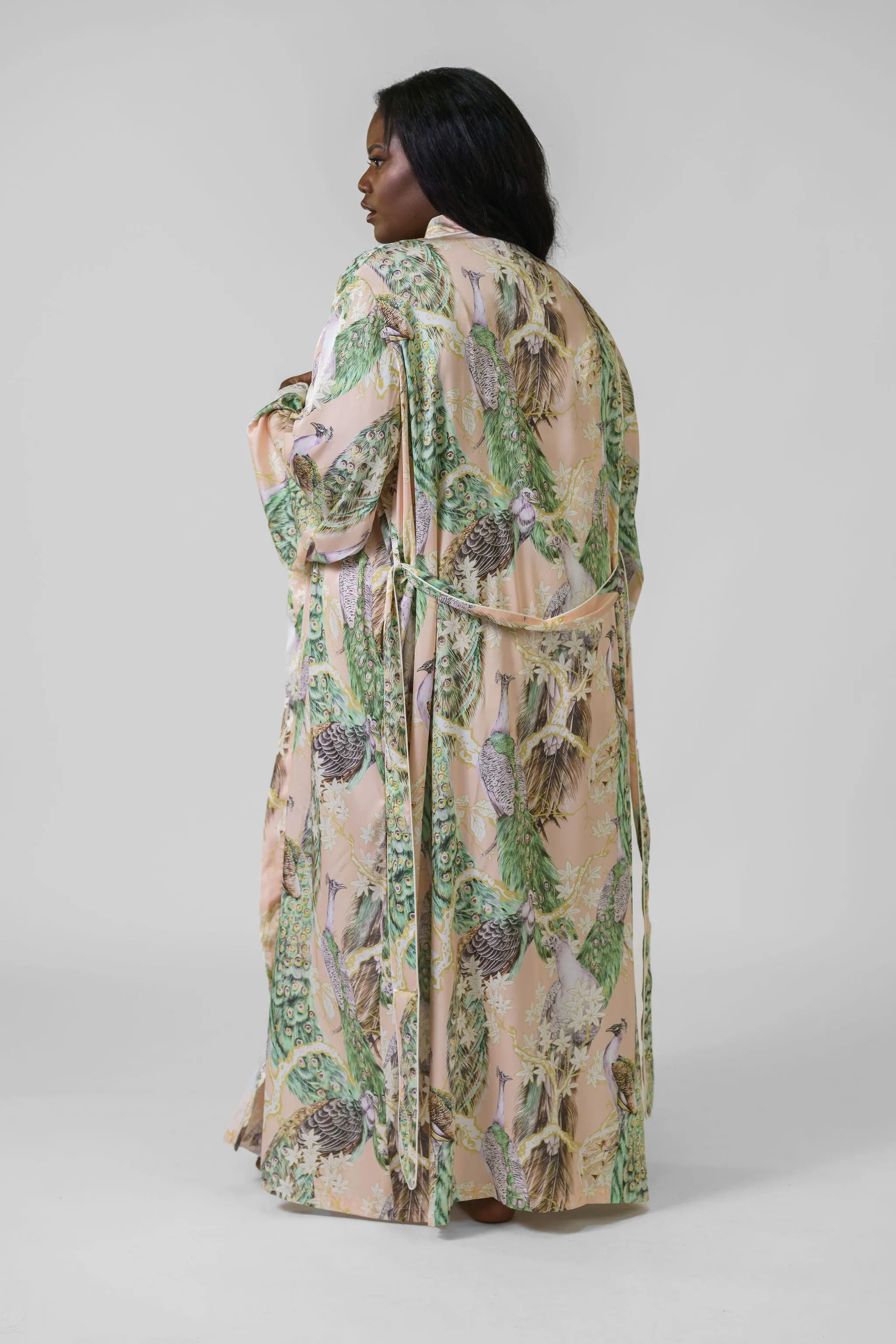 EMBROIDERED FLORAL MAXI ROBE