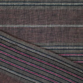 European 'berry blend' novelty stripe linen woven