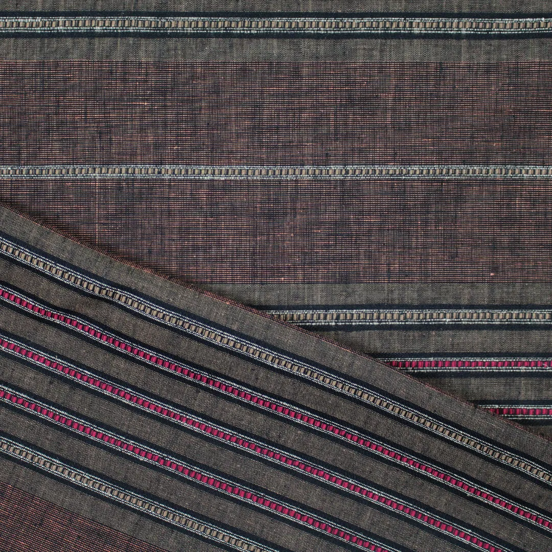 European 'berry blend' novelty stripe linen woven