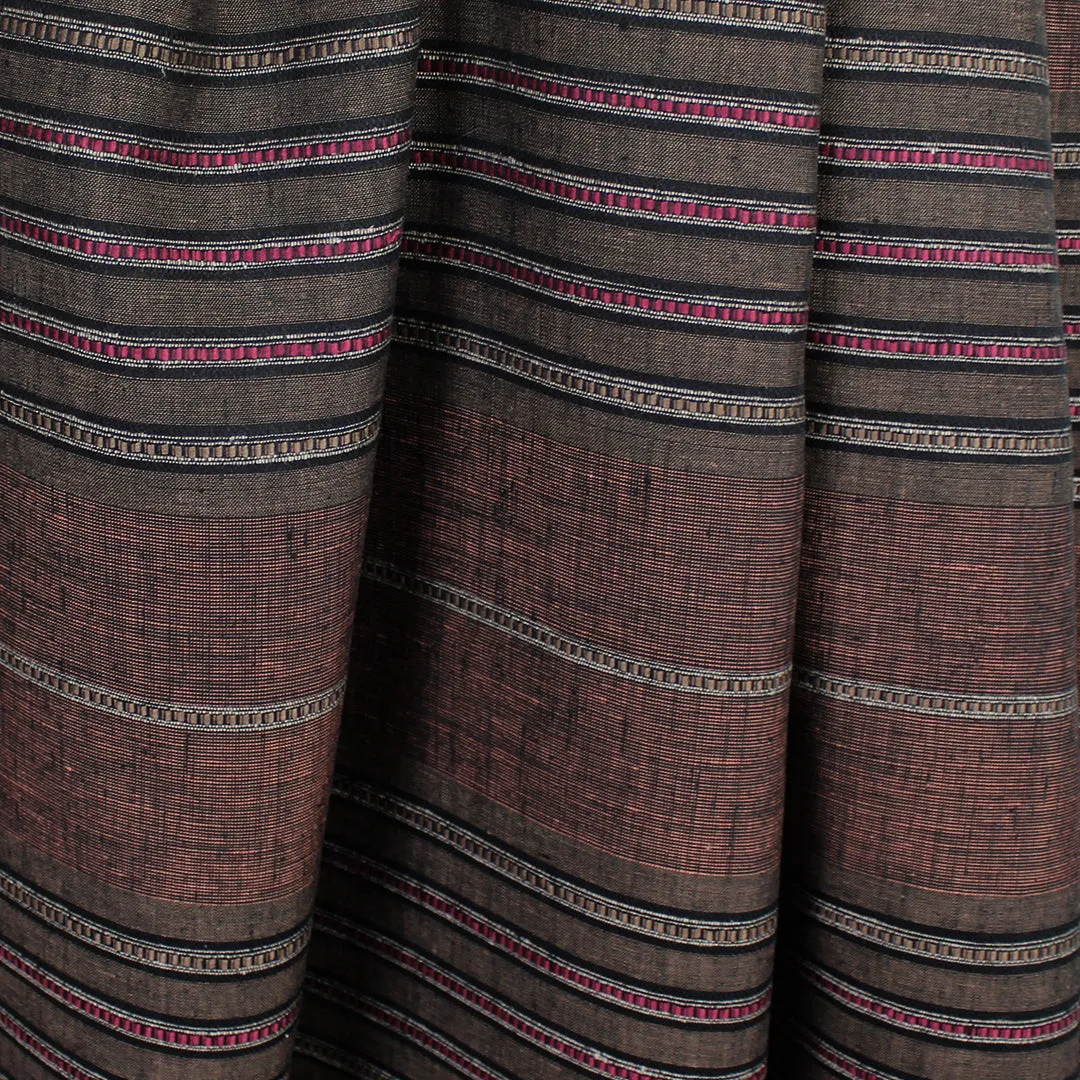 European 'berry blend' novelty stripe linen woven