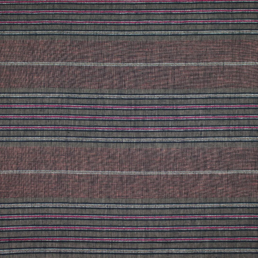 European 'berry blend' novelty stripe linen woven