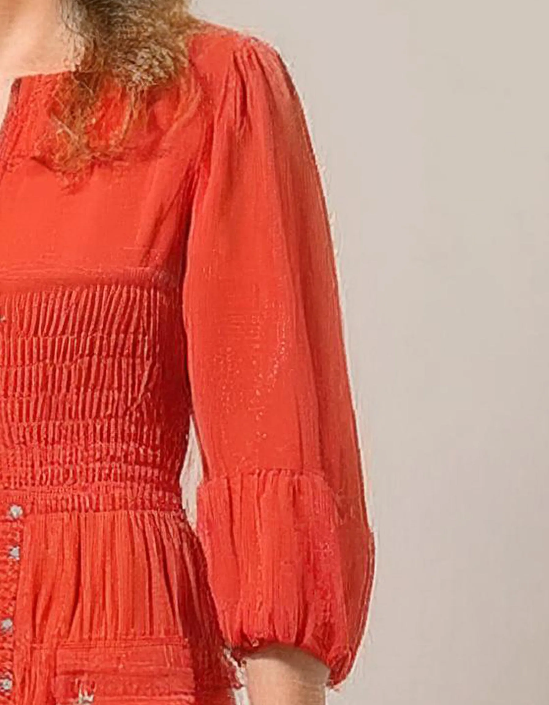 Fiery Orange Tiered Midi Dress