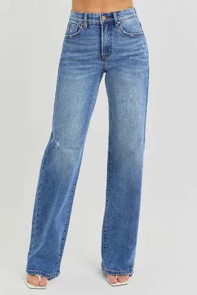 High Rise Straight-Cut Jeans