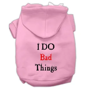 I Do Bad Things Screen Print Pet Hoodies Light Pink L (14)