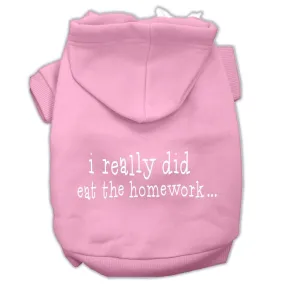 I really did eat the Homework Screen Print Pet Hoodies Light Pink Size XL (16)