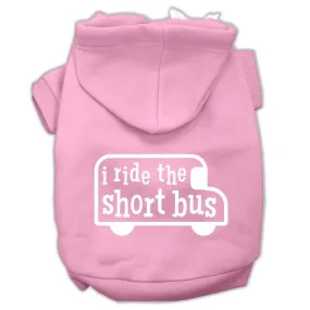 I Ride The Short Bus Screen Print Pet Hoodies Light Pink Size S (10)