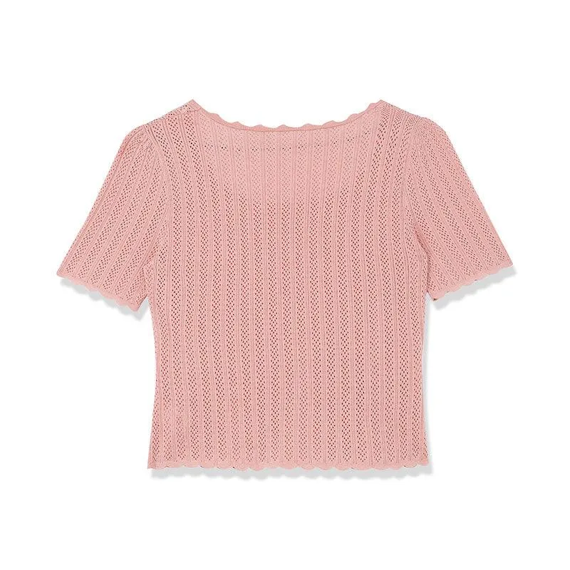 Knitted Square Neck Tops