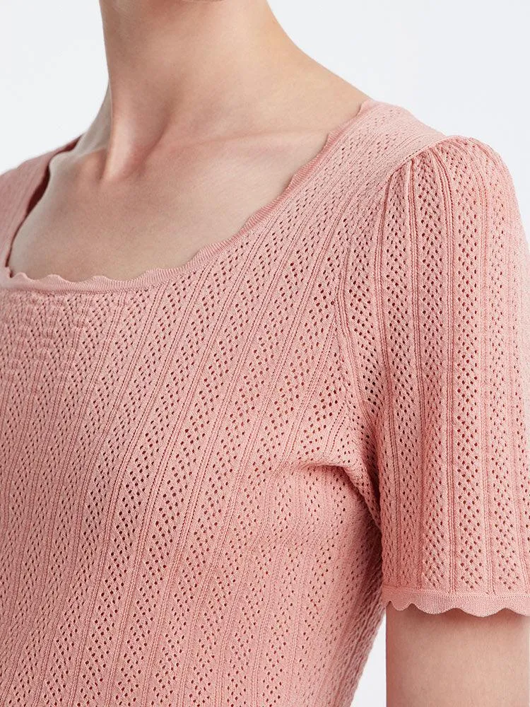 Knitted Square Neck Tops