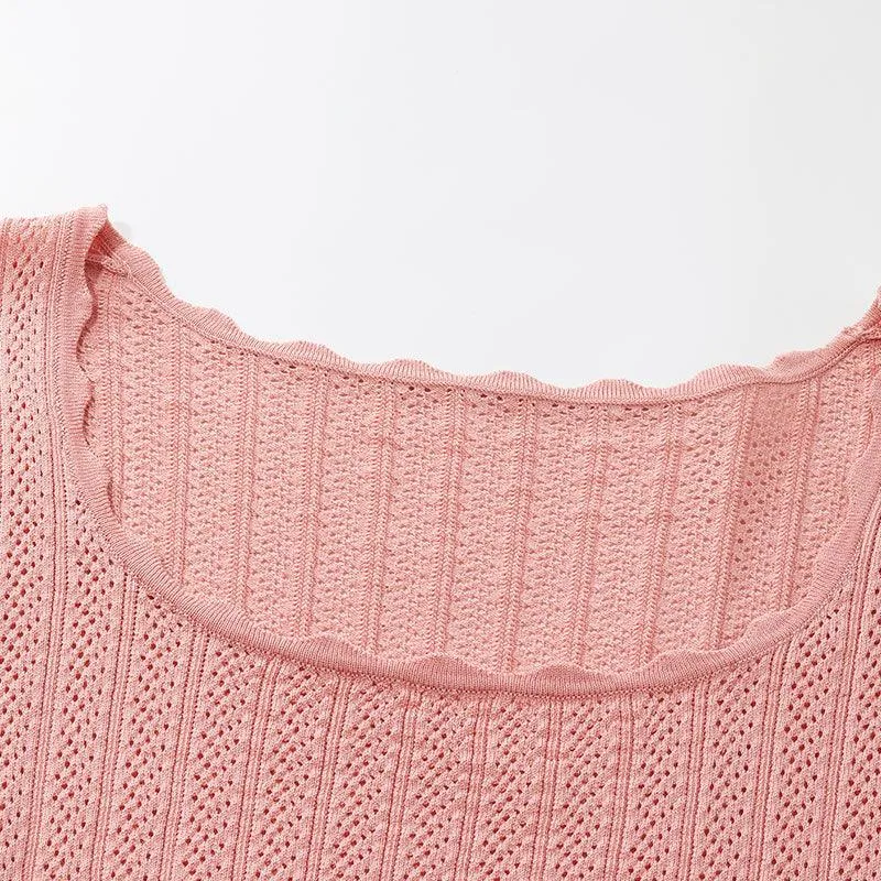 Knitted Square Neck Tops