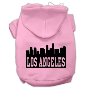 Los Angeles Skyline Screen Print Pet Hoodies Light Pink Size XXL (18)