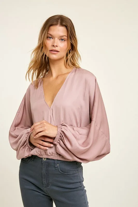 Meena Satin Blouse // Mink