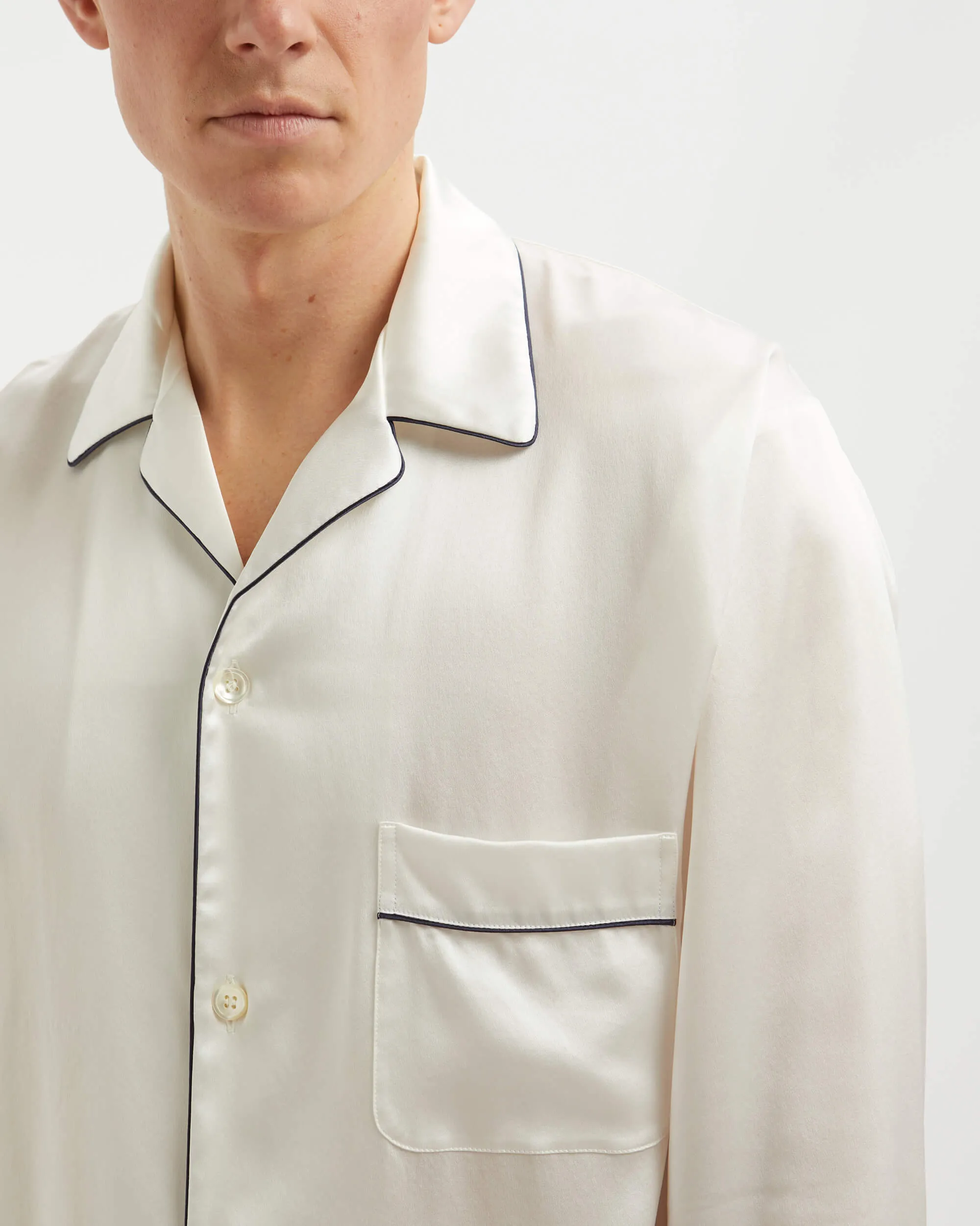 Men's Silk Pajamas - Ivory