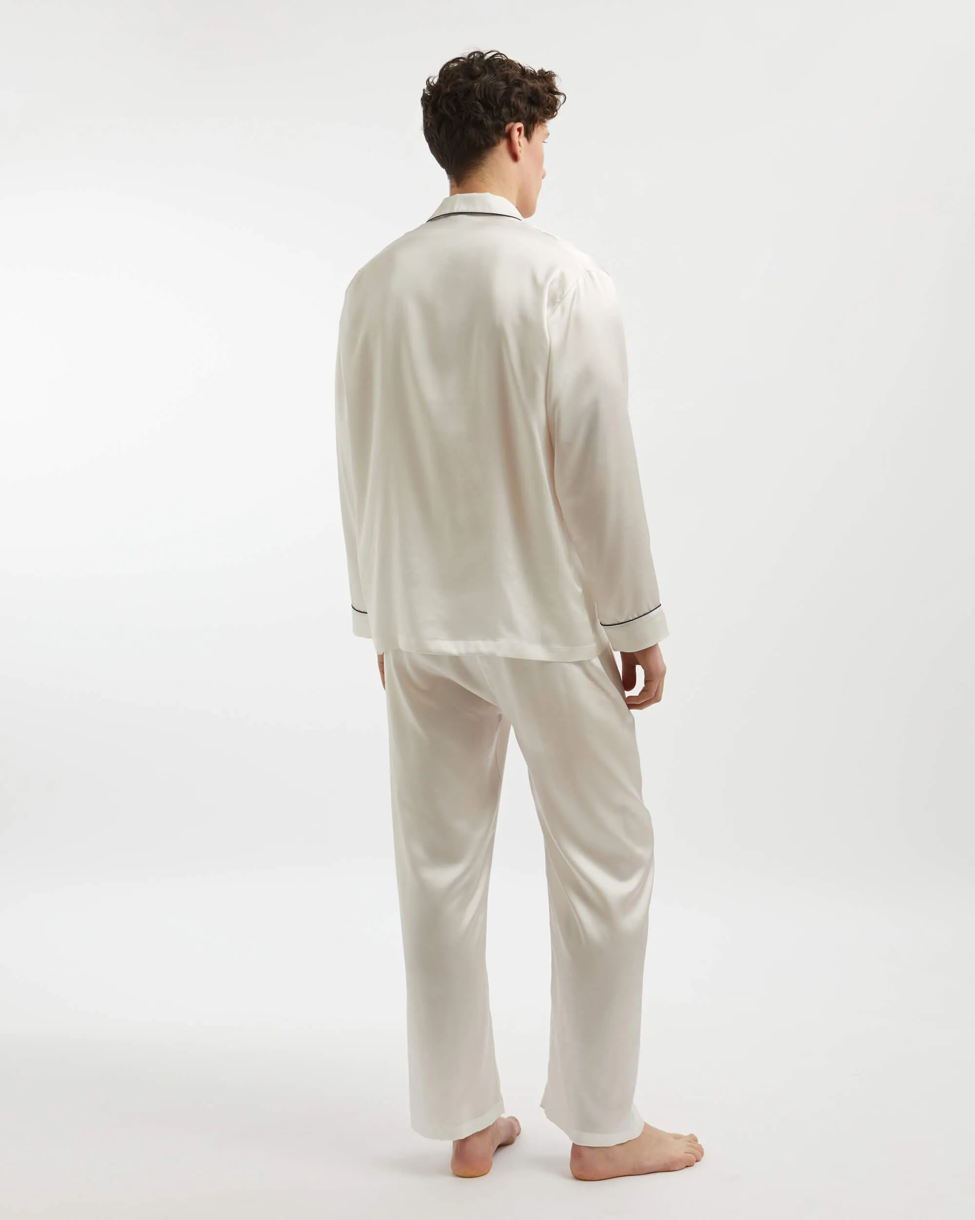 Men's Silk Pajamas - Ivory