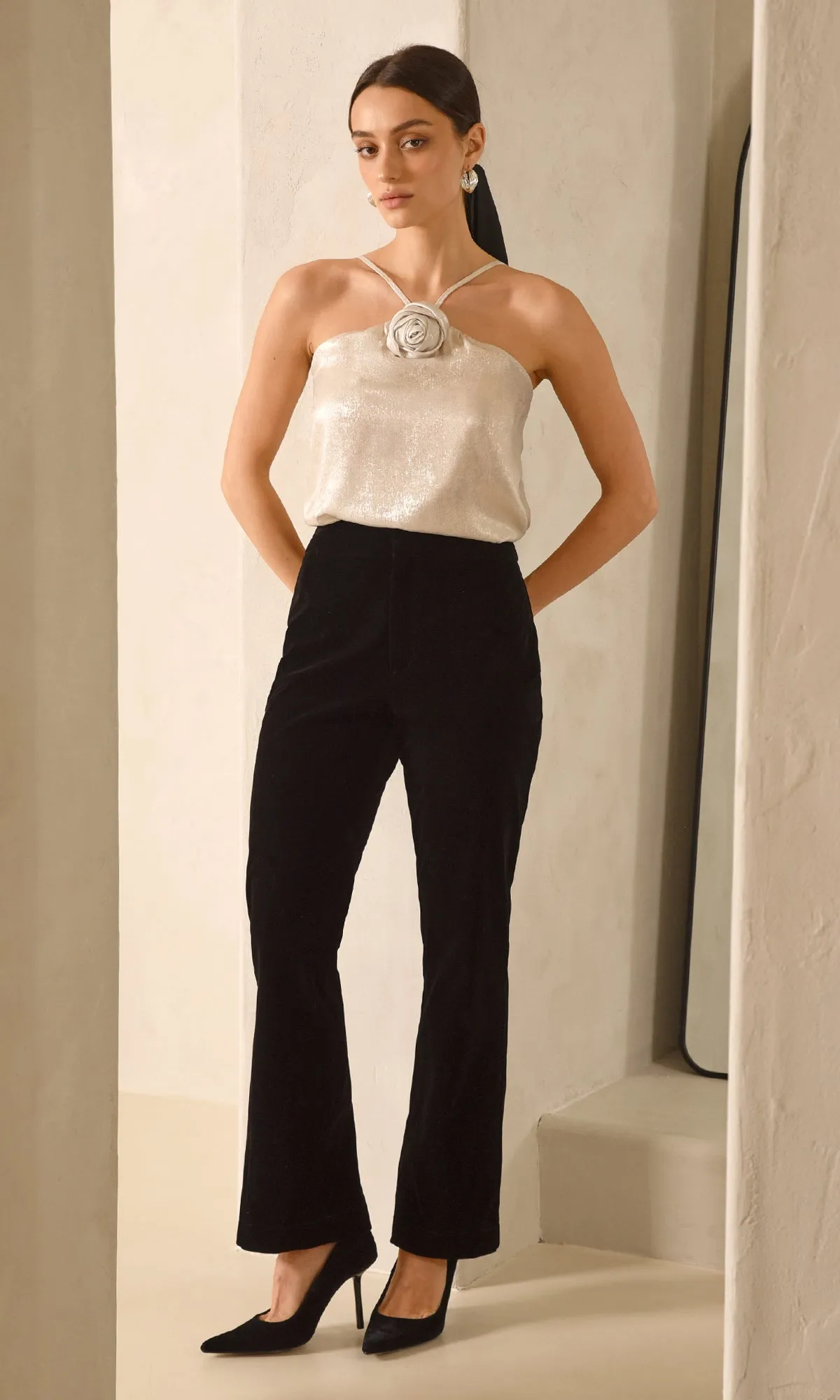 Milton Velvet Straight Leg Pant