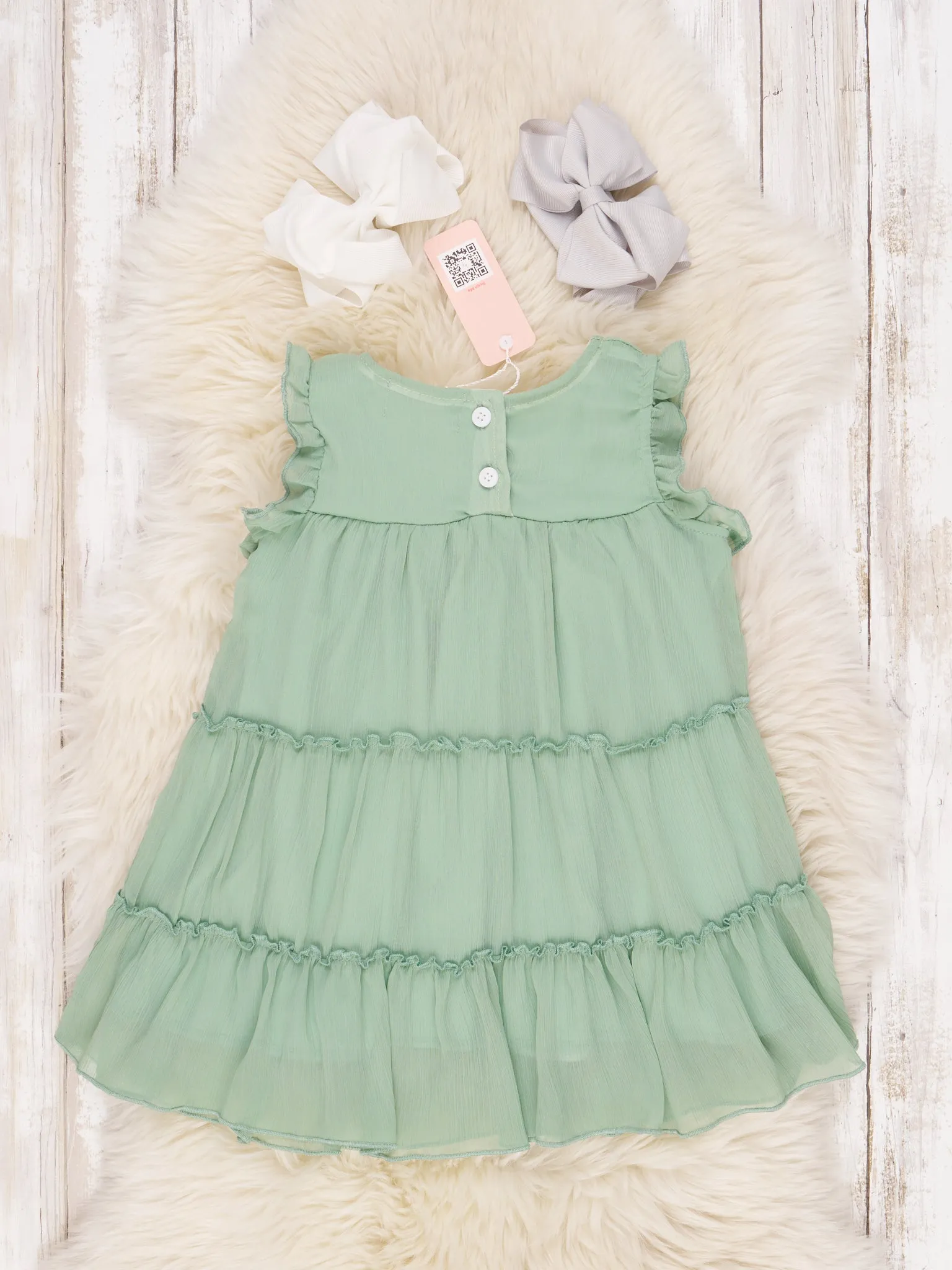 Mint Tiered Ruffle Dress