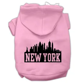 New York Skyline Screen Print Pet Hoodies Light Pink Size Med (12)