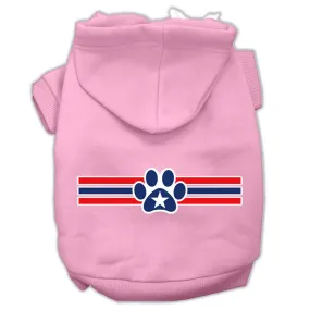 Patriotic Star Paw Screen Print Pet Hoodies Light Pink Size L (14)