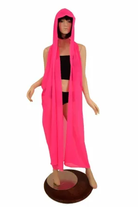 Pink Mesh Hooded Racerback Duster