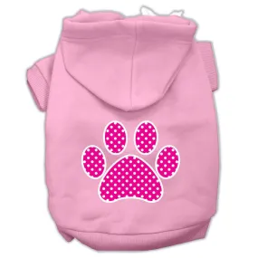 Pink Swiss Dot Paw Screen Print Pet Hoodies Light Pink Size XXL (18)