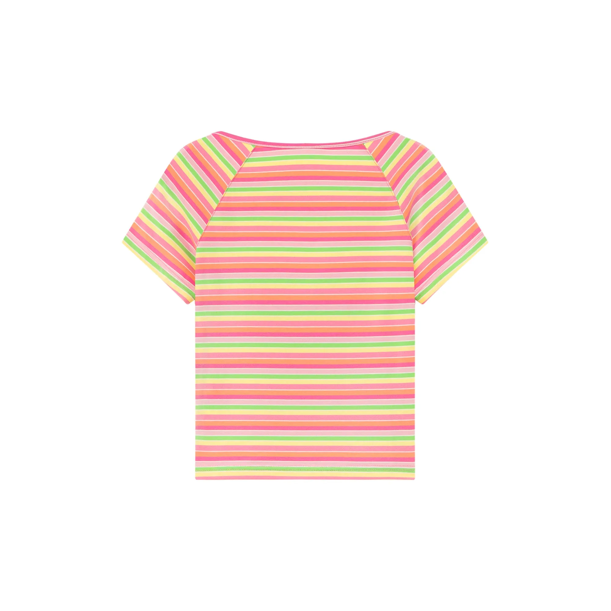 Rainbow Stripe Square Neck T-Shirt