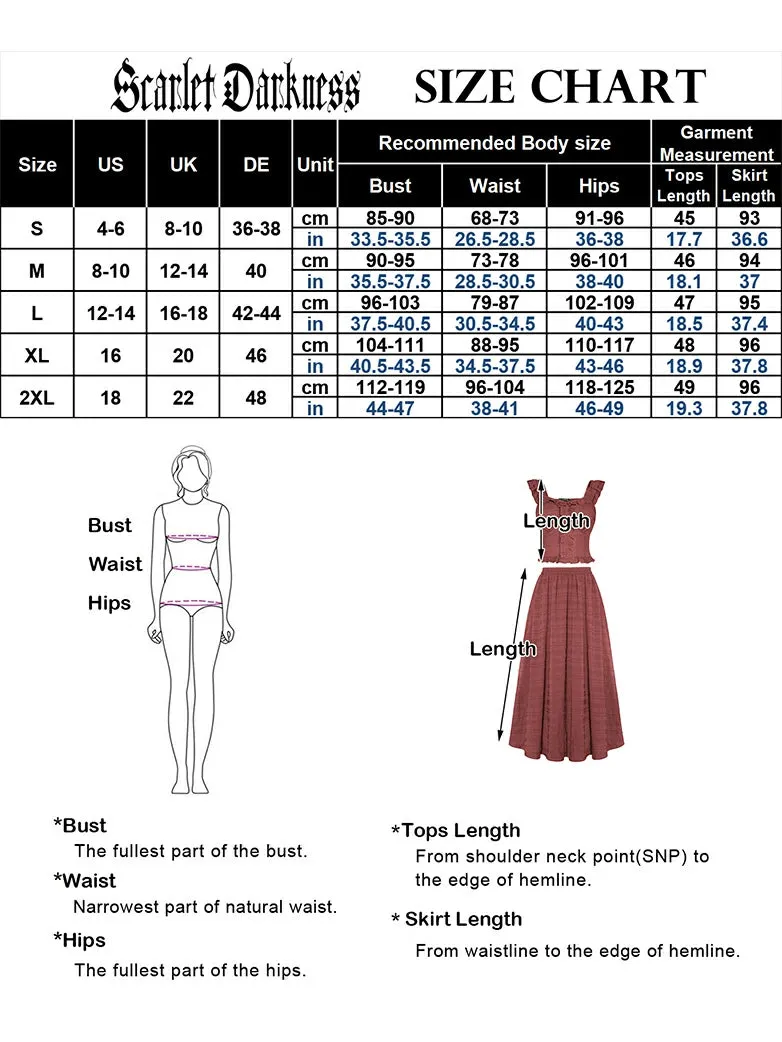 Renaissance Costume Set Tops Swing Maxi Skirt