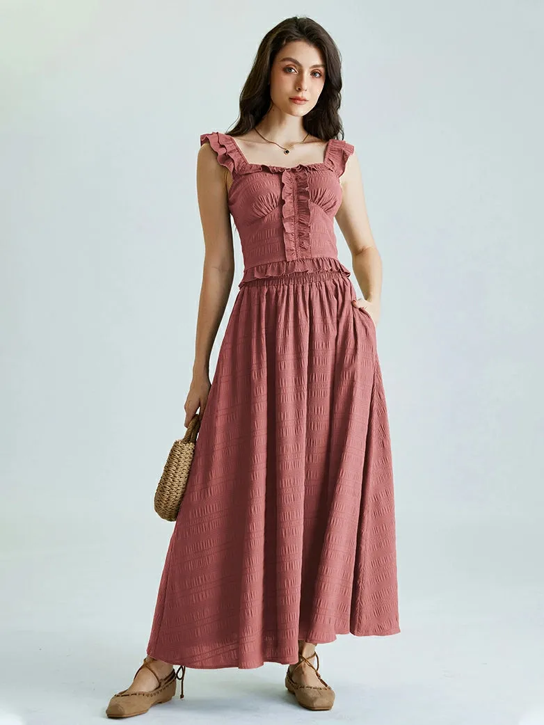 Renaissance Costume Set Tops Swing Maxi Skirt