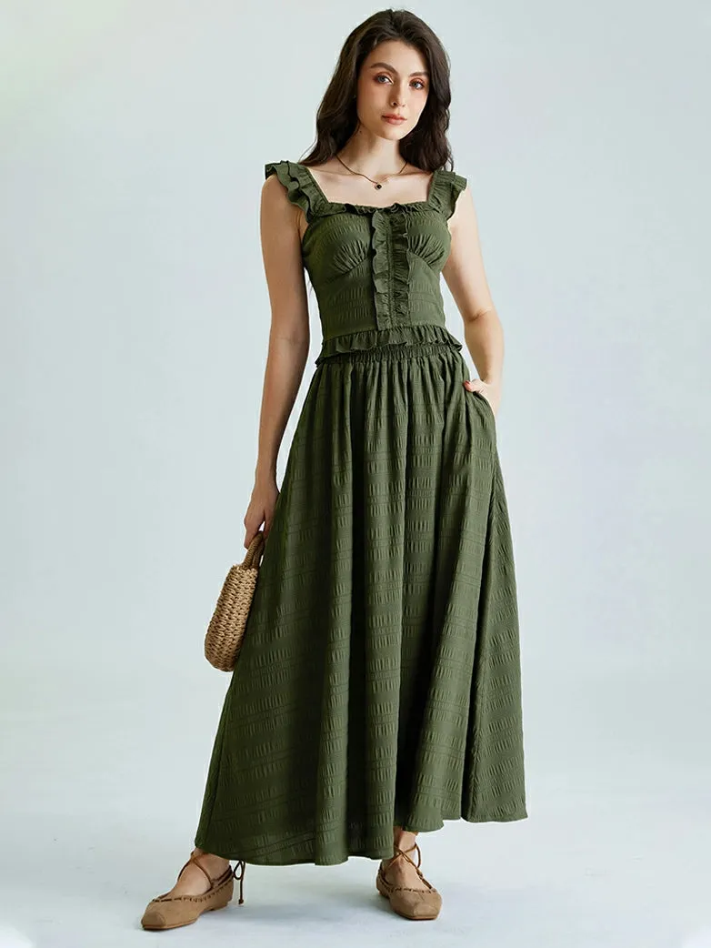 Renaissance Costume Set Tops Swing Maxi Skirt