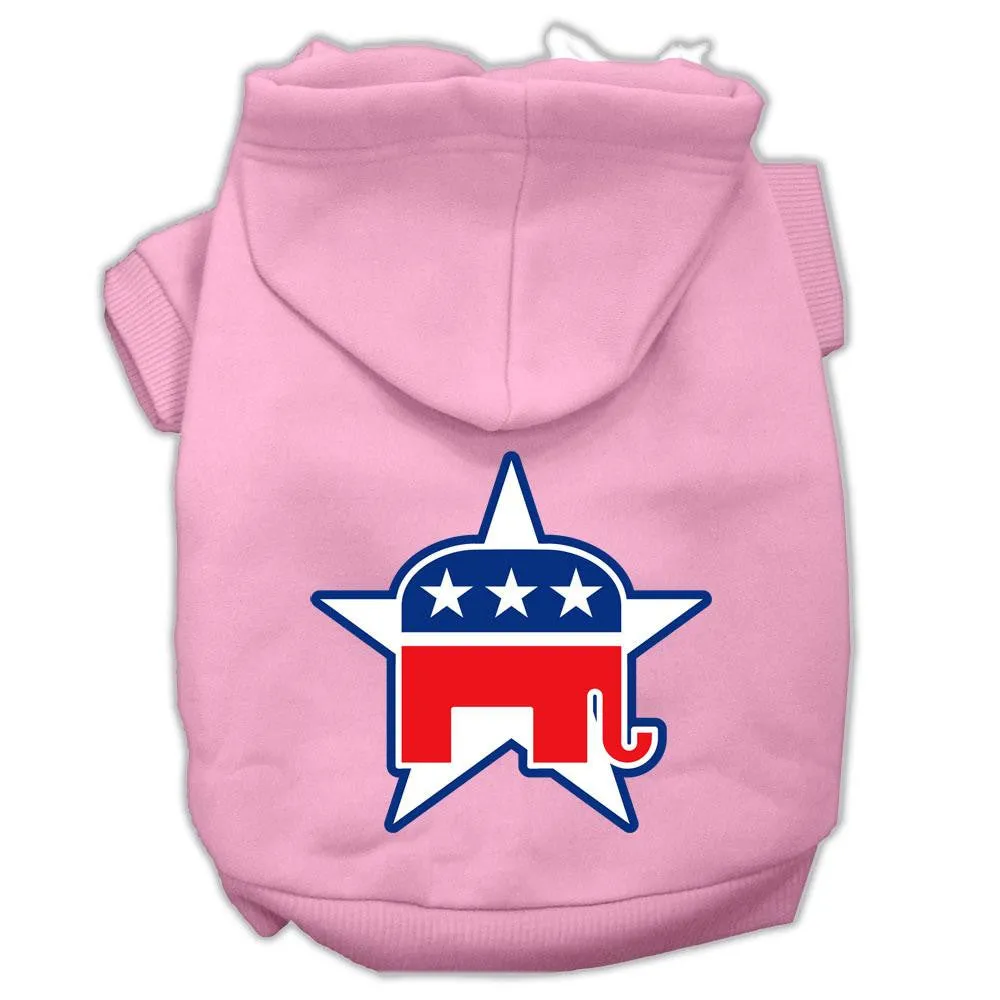 Republican Screen Print Pet Hoodies Light Pink Size Xs (8)