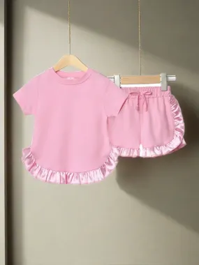 Ruffle My Fashion Trim Tee and Short Set