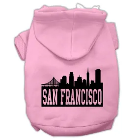 San Francisco Skyline Screen Print Pet Hoodies Light Pink Size XL (16)