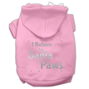 Screenprint Santa Paws Pet Hoodies Light Pink Size Sm (10)