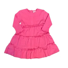 Solid Tiered Ruffle L/S Dress