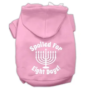 Spoiled For 8 Days Screenprint Dog Pet Hoodies Light Pink Size Lg (14)