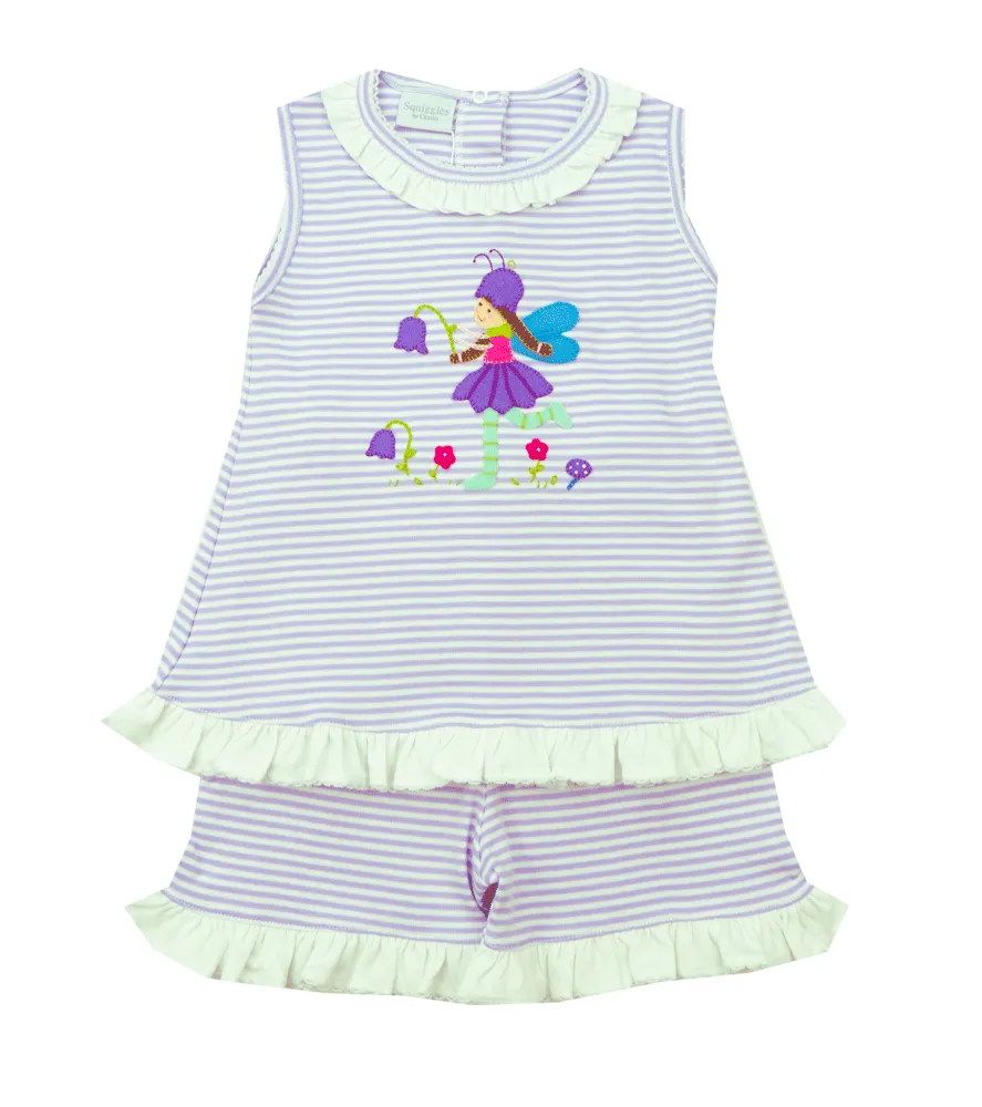 Squiggles by Charlie Fairy Appliqué Two Piece Shorts Set