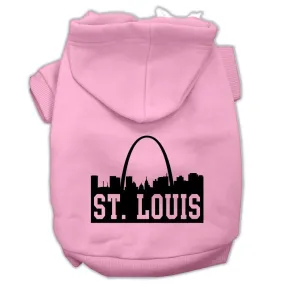 St Louis Skyline Screen Print Pet Hoodies Light Pink Size XXL (18)