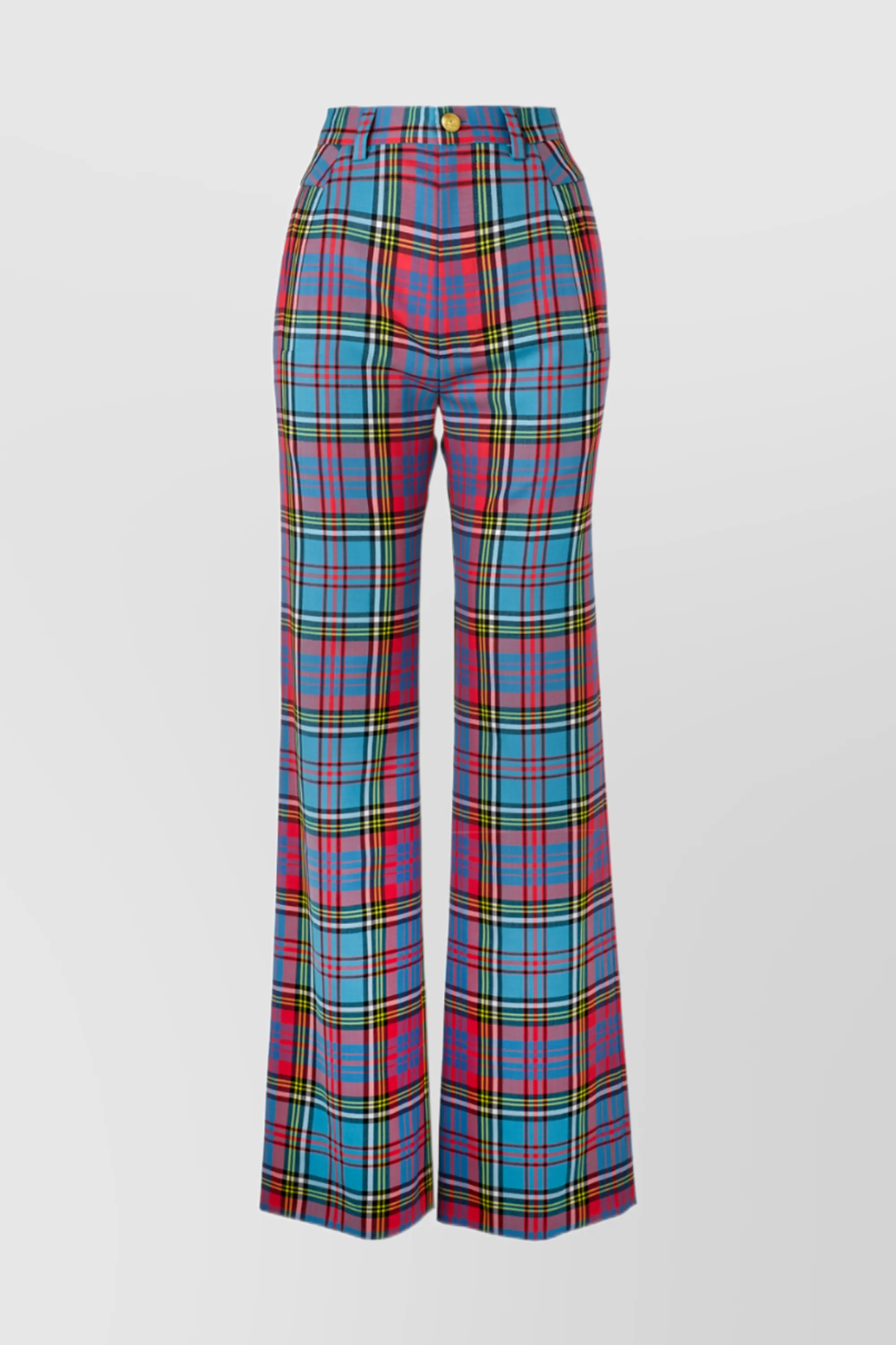 Straight leg tartan pants