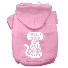 Trapped Screen Print Pet Hoodies Light Pink Size Sm (10)