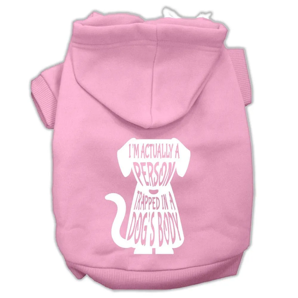 Trapped Screen Print Pet Hoodies Light Pink Size Sm (10)