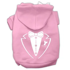 Tuxedo Screen Print Pet Hoodies Light Pink Size XXXL (20)